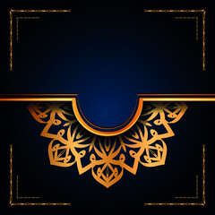 Luxury Mandala Ornamental Background Design With Golden Arabesque Pattern Style. Decorative Mandala Ornament For Print, Brochure, Banner, Cover, Poster, Invitation Card.
