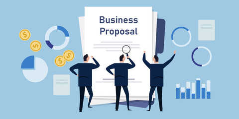 business proposal team propose company plan analyze professional financial analysis - obrazy, fototapety, plakaty