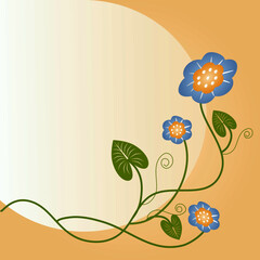 Floral background with vintage  flowers vector design and copy space.