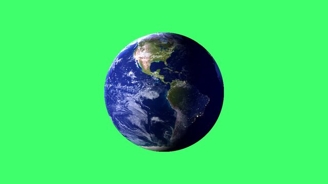 Earth rotating on green screen, Element of this image furnished by Nasa.