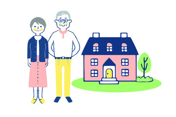 シニア夫婦と家 　