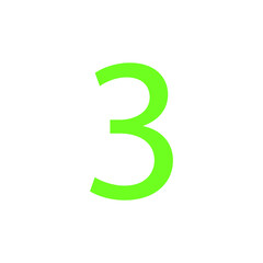 3 NUMBER SIMPLE CLIP ART VECTOR ILLUSTRATION