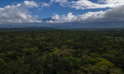 Beautiful aerial view of the tropical rain forest in Costa Rica