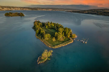 sunrise over the lake zurich