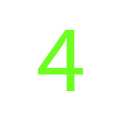 4 NUMBER SIMPLE CLIP ART VECTOR ILLUSTRATION