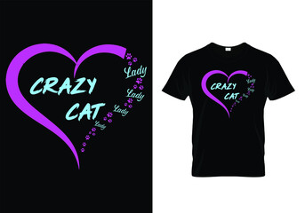 cat t shirt design with heart.