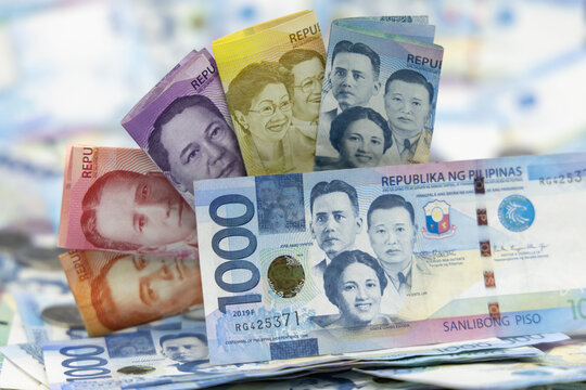 Various Philippine banknotes background images. Philippines peso