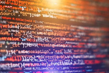 Software developer and Computer script .Programming code abstract screen of software developer....