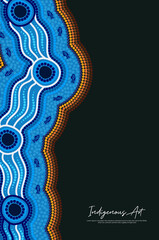 Banner design with dot river art