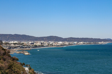 Naklejka na ściany i meble 相模湾と小田原市街（神奈川県小田原市）