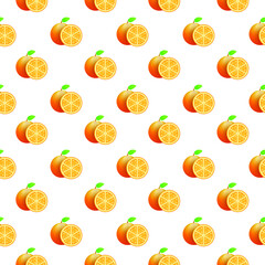 Seamless Pattern Abstract Elements Orange Food Vector Design Style Background