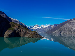 Beautiful view of the massive Columbia Glacier in Alaska