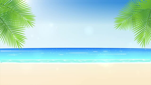 wave and beach animation cartoon tropical beach ocean summer holiday animation video footage