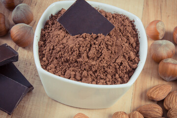 Natural ingredients containing magnesium, vitamins and dietary fiber. Healthy nutrition