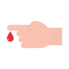 hand blood drop