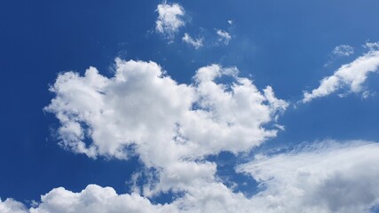 Beauty cloud against a blue sky background. Clouds sky. Blue sky with cloudy weather, nature cloud. White clouds