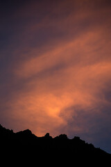 sunset in the mountains