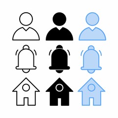 profile icon set with three style for presentation and social media