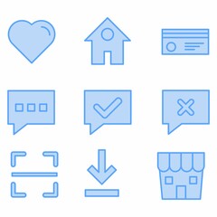 commerce icon set with blue style for presentation and poster