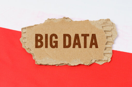 Against the background of the Polish flag lies cardboard with the inscription - BIG DATA - Powered by Adobe