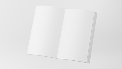 3d render of white book for your mockup design