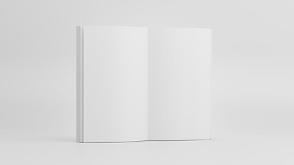 3d render of white book for your mockup design