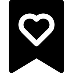 heart bookmark icon vector
