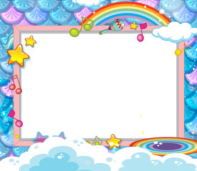 Fototapeta premium Blank banner on mermaid scales background