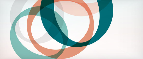 Obraz premium Ring geometric shapes, o letter repetition wallpaper. Abstract background for business or technology presentations, internet posters or web brochure covers