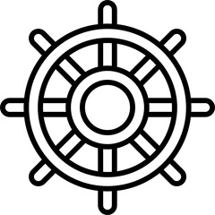ship steering wheel icon vector
