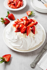 Homemade delicious meringue cake 