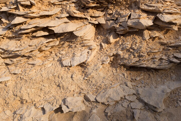 Textured surface of desert rocks and stones