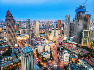 Aerial photography of Tianjin urban architectural landscape