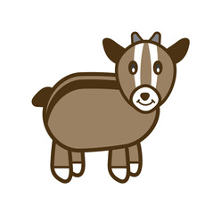 Cute brown sheep in cartoon vector illustration art design