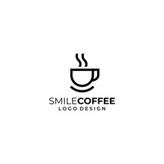 Modern and simple logo.
combination of coffee cup and smile icon.
EPS 10, Vector.