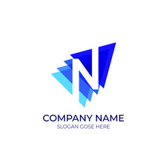 Modern N letter logo । technology n Logo design । rocket logo । up logo
