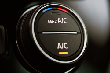 Car air conditioning system. Air condition switched on