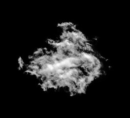 white clouds isolated on black background