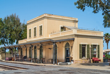 Naklejka premium Historic old train station ( Hatachana) in Tel Aviv.