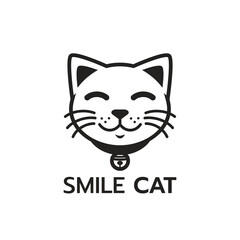Cute cat face line logo