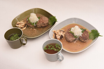 夫婦の和風ハンバーグ