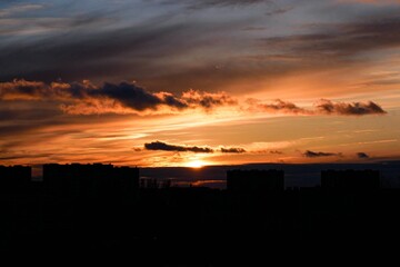 Fototapeta premium sunset over the city