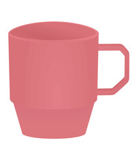 Pink kitchen mug. vector illustration