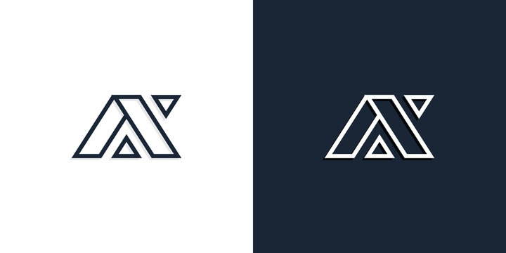 Abstract line art initial letters AX logo.