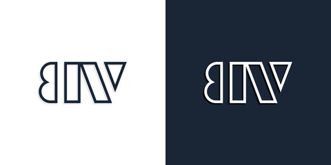 Abstract line art initial letters BV logo.
