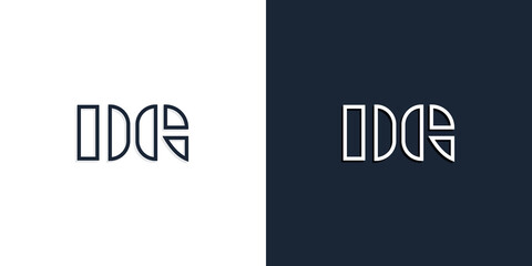 Abstract line art initial letters DG logo.