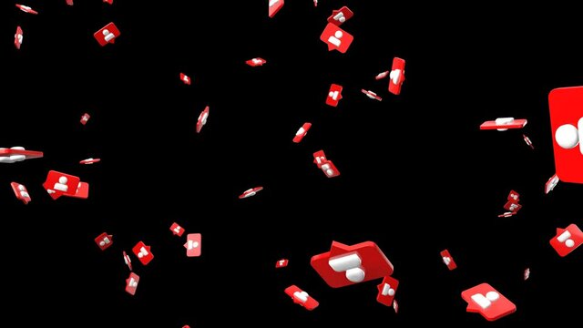 Social media follow icon on black background.
Loop able abstract animation.
