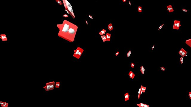 Social media follow icon on black background.
Loop able abstract animation.
