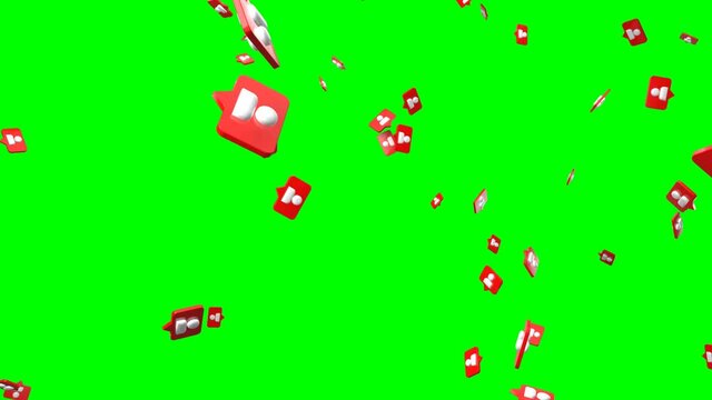 Social media follow icon on green chroma key.
Loop able abstract animation.

