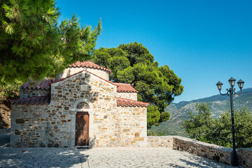 Fototapeta na wymiar Views and Impressions of Hosios Loukas monastery. Hosios Loukas (Greek: Ὅσιος Λουκᾶς) is a historic walled monastery situated near the town of Distomo, in Boeotia, Greece. 10.08.2019